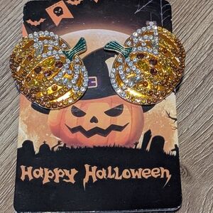 Sparkling Pumpkin Earrings